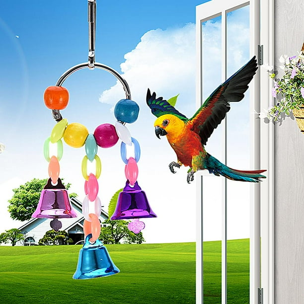 Hanging Parakeet Cage Toys Chew Toys Bird Bell String Suspension Bridge Chain Hanging Parakeet Cage Toys Chew Toys Bird Bell String Suspension Bridge Chain